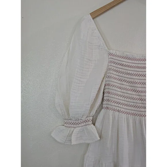 Nothing Fits But Yumi Dress Womens Size Medium Cream Puff Sleeve Mommy & Me - Picture 6 of 15